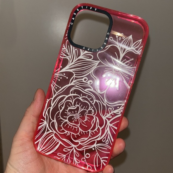 Floral hot pink iPhone 13 Pro Max Casetify case - Picture 2 of 2